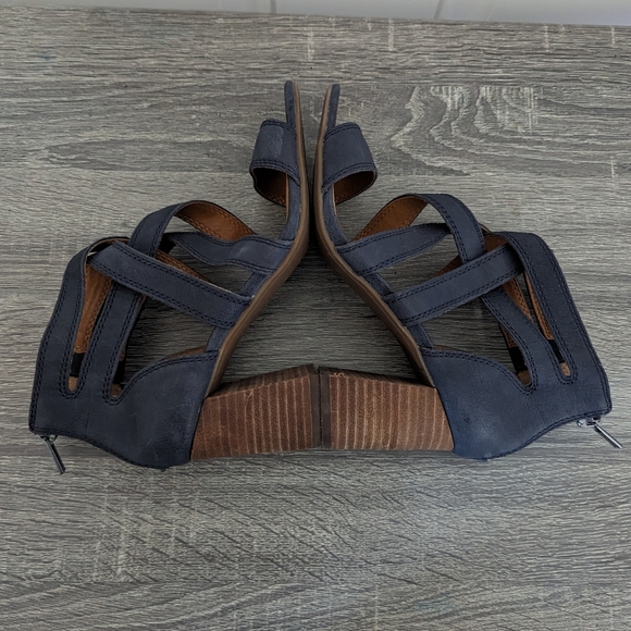 Lucky Brand Blue Leather Sandal Heel- Vyrah - Picture 6 of 10